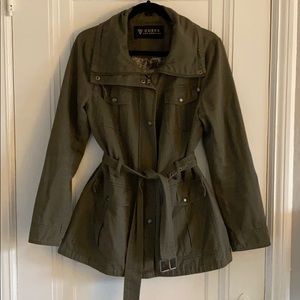Guess army green jacket w/ belt